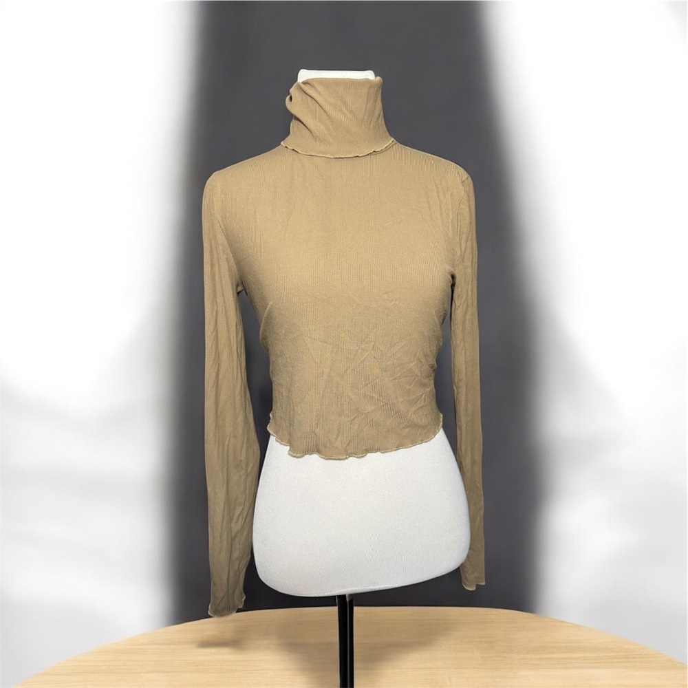 & Other Stories Olive Green Turtleneck Top
